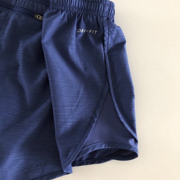 Nike Dri-Fit Print Pattern Running Shorts w/ Liner + Drawstring Waist Blue Sz M - Picture 5 of 10